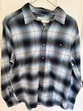 Fair Harbor Blue and Black Plaid Button-Down Shirt